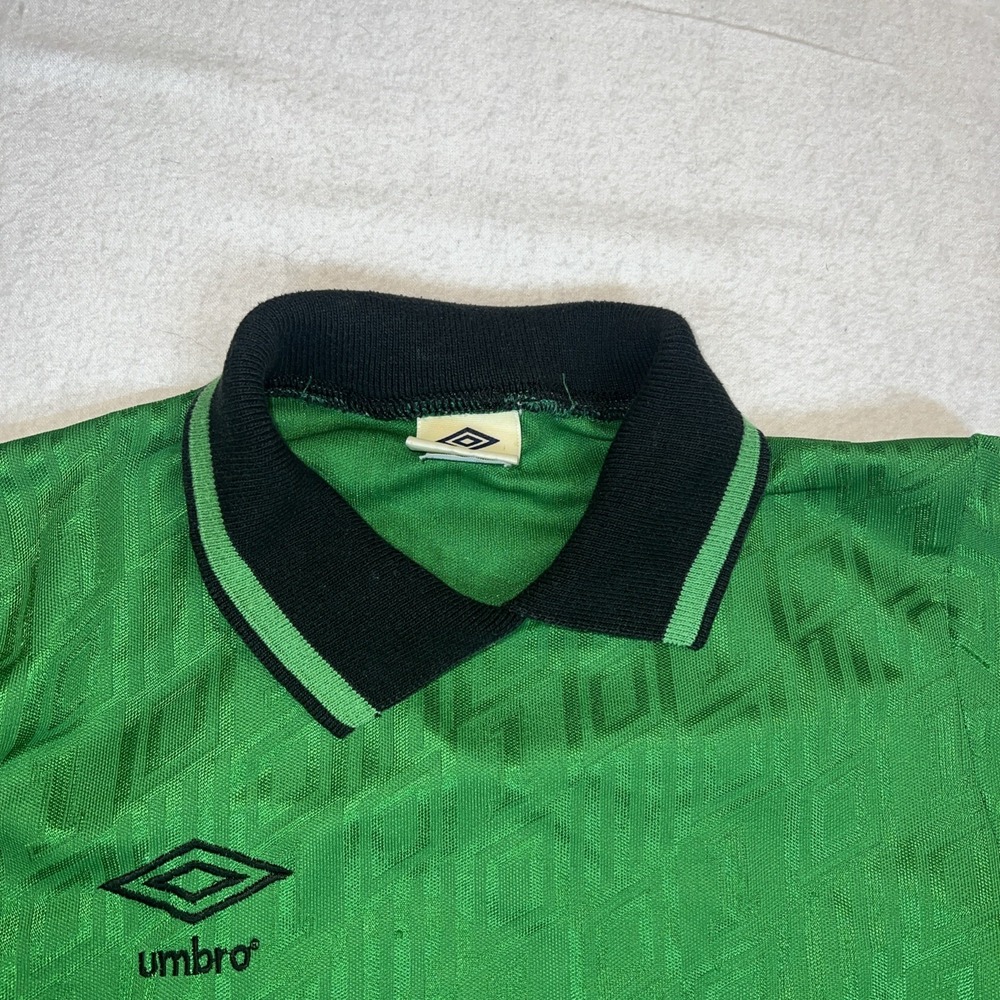 Umbro Soccer Jersey Green Long Sleeve Youth Large Vintage Goalkeeper Top - Picture 3 of 9